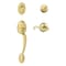 Schlage Plymouth Flair Bright Brass Entry Handleset 1-3/4 in. F60VPLYXFLA505 - alternate 1